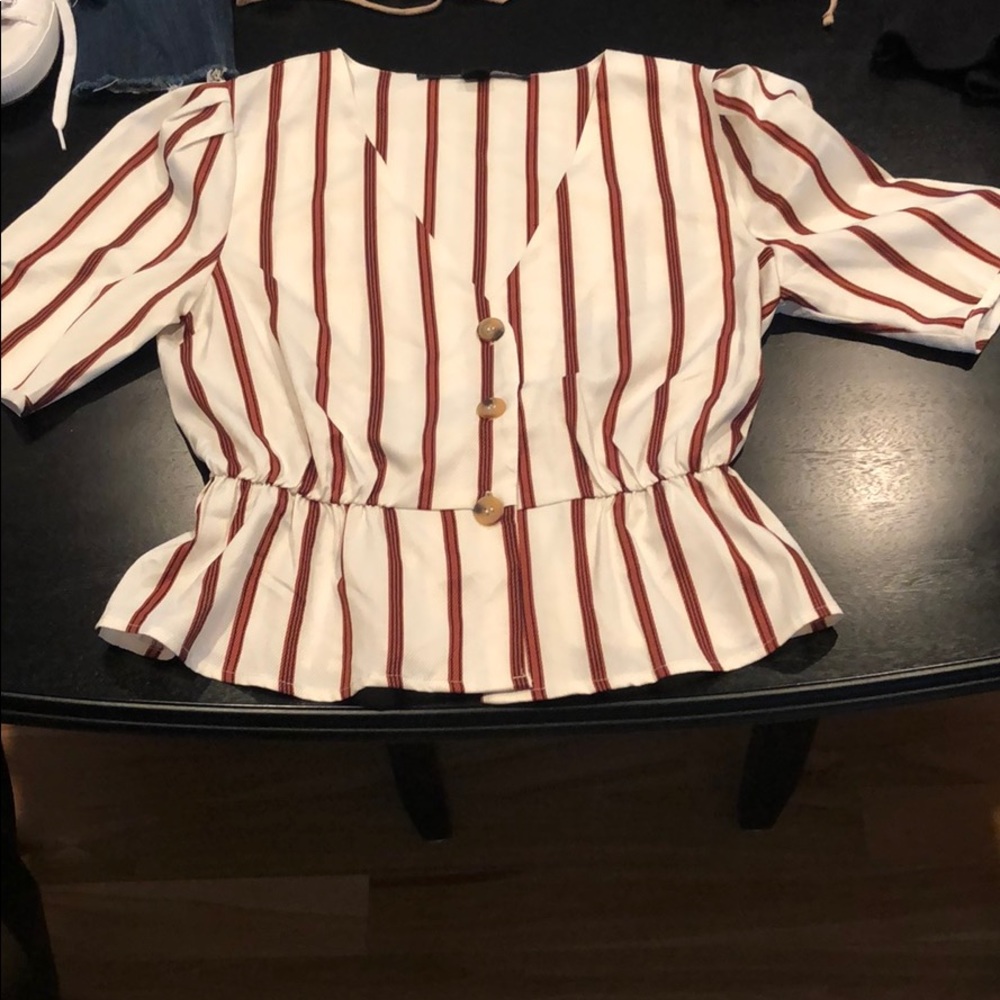 Striped blouse with buttons in front